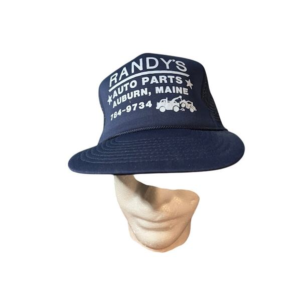 Vintage snapback dad hat trucker Randy's auto car cap blue and white adjustable - Picture 2 of 7